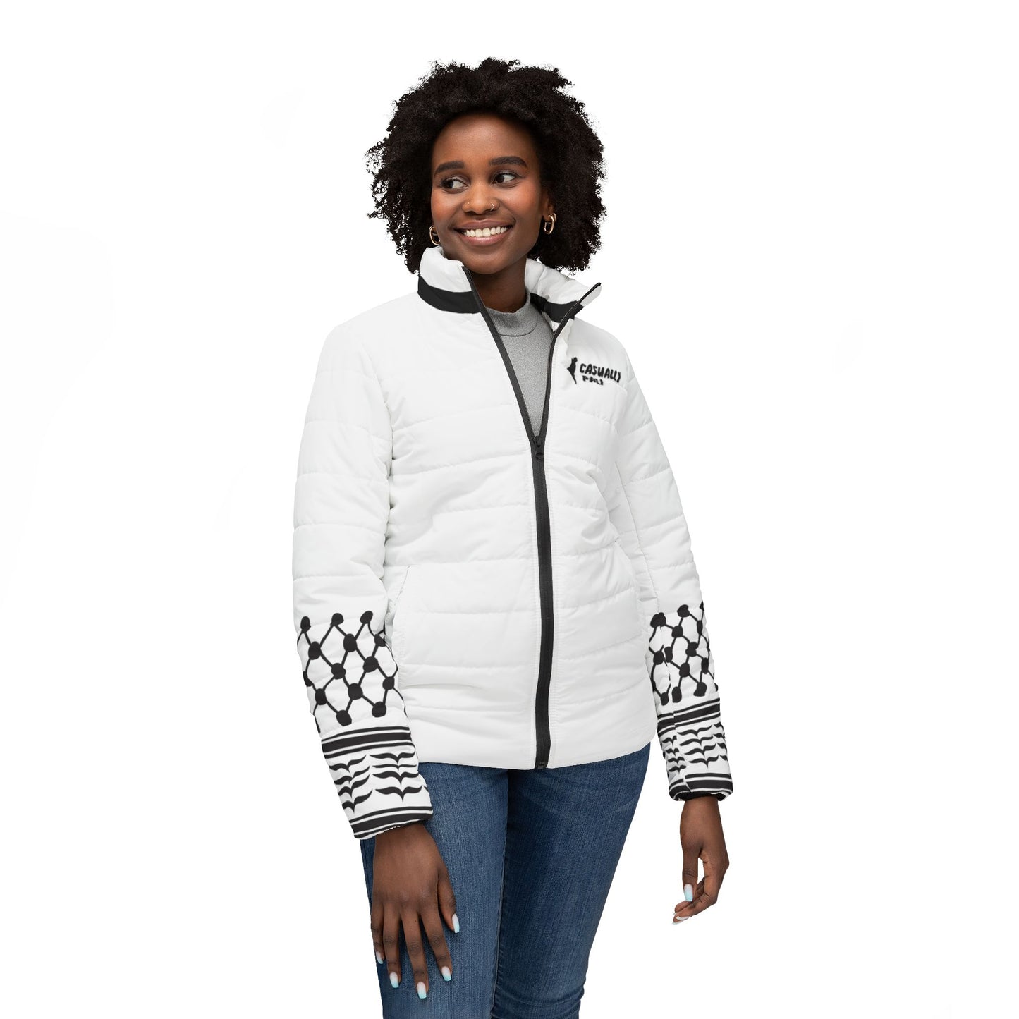 Casually Pali Women’s Puffer Jacket (White)