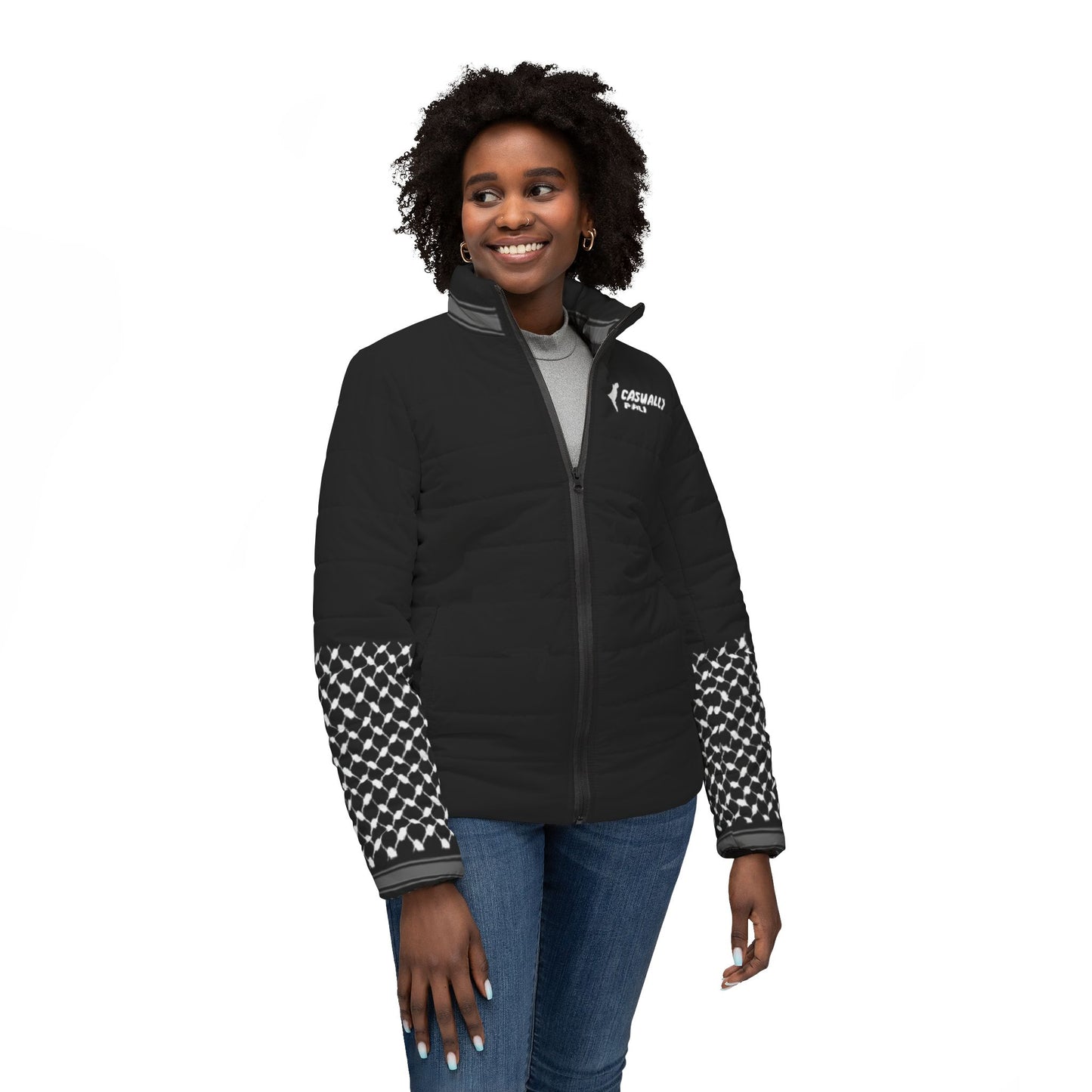 Casually Pali Women’s Puffer Jacket (Black)